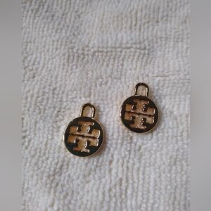 Tory Burch set of 2 mini gold logo charms